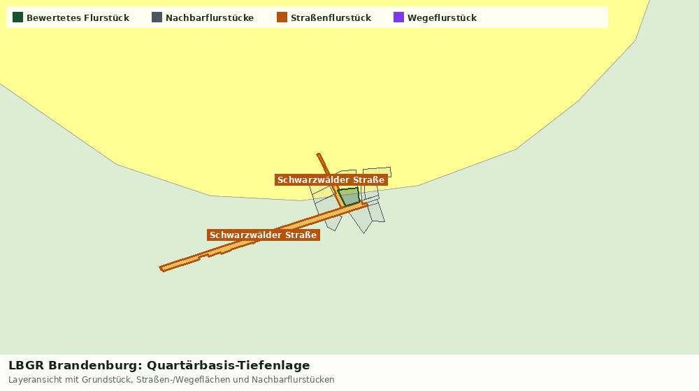 Statische Kartenansicht: LBGR Brandenburg: Quartärbasis-Tiefenlage
