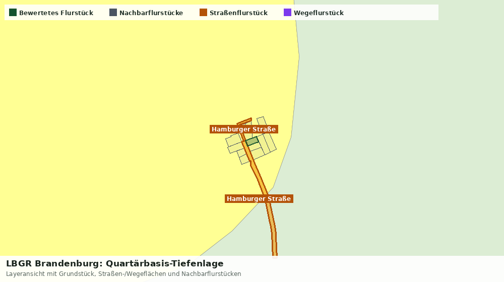 Statische Kartenansicht: LBGR Brandenburg: Quartärbasis-Tiefenlage