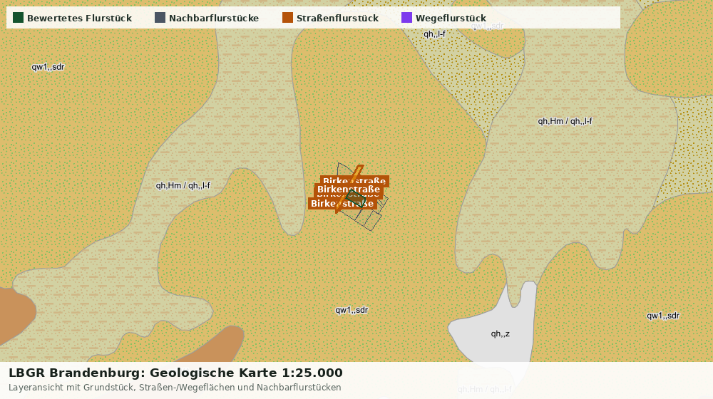 Statische Kartenansicht: LBGR Brandenburg: Geologische Karte 1:25.000