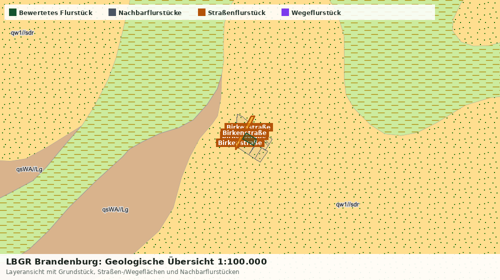 Statische Kartenansicht: LBGR Brandenburg: Geologische Übersicht 1:100.000
