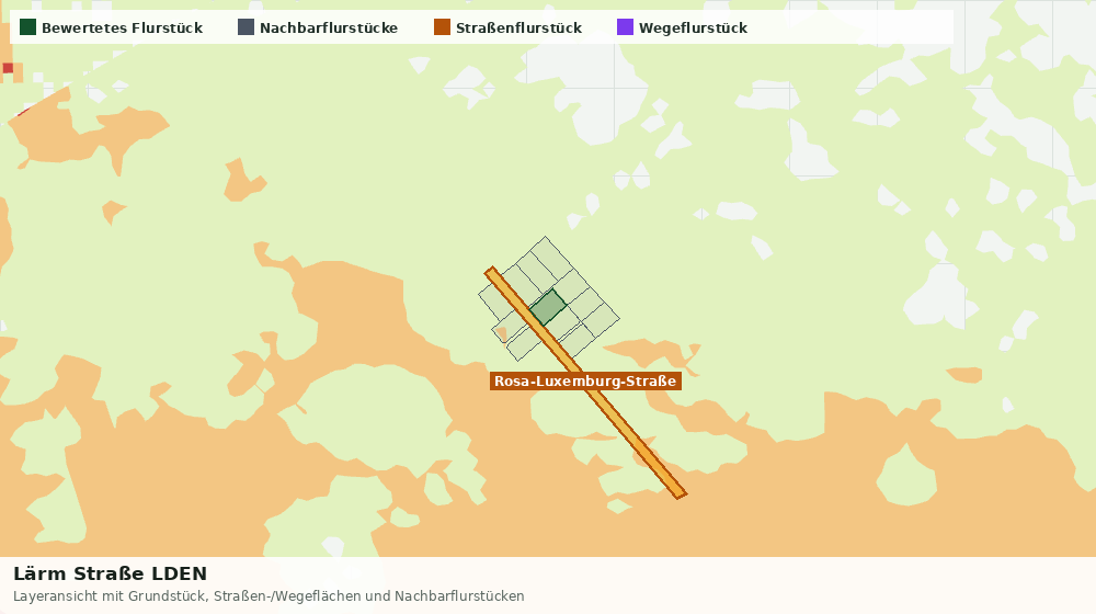 Statische Kartenansicht: Lärm Straße LDEN