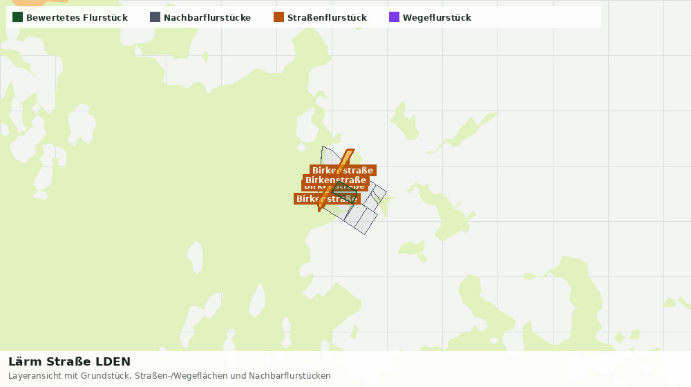 Statische Kartenansicht: Lärm Straße LDEN
