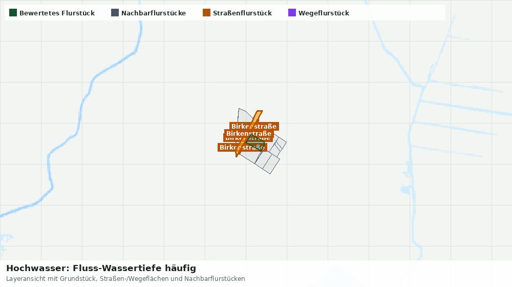 Statische Kartenansicht: Hochwasser: Fluss-Wassertiefe häufig